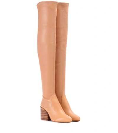 Gabriela Hearst Matilda Leather Over-the-knee Boots In Beige