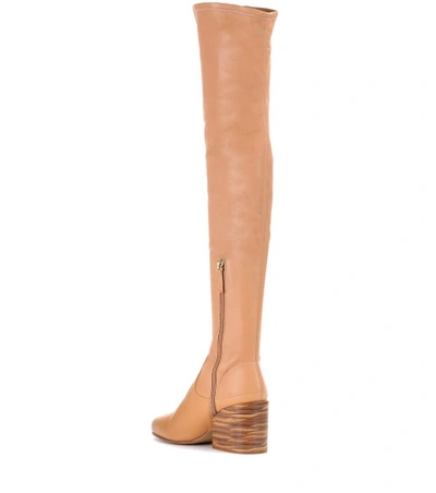 Shop Gabriela Hearst Matilda Leather Over-the-knee Boots In Beige