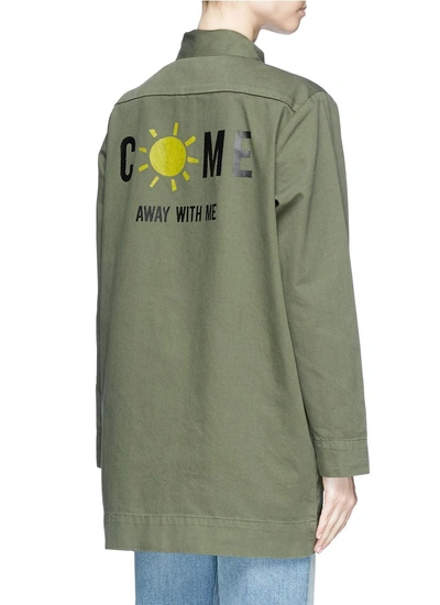 Shop Etre Cecile 'come Away With Me' Print Twill Shirt Jacket
