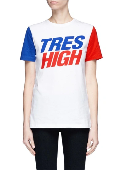 Shop Etre Cecile 'tres High' Slogan Print Colourblock T-shirt