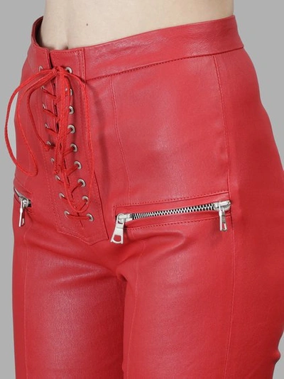 Shop Ben Taverniti Unravel Project Ben Taverniti Unravel Women's Red Leather Lace Up Trousers
