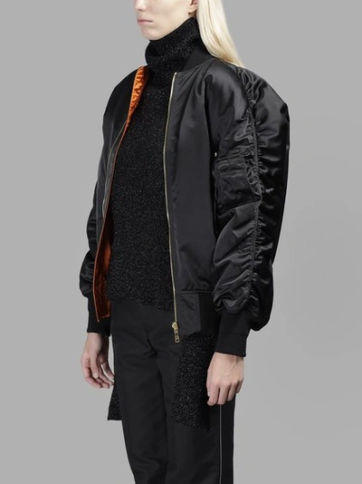 Shop Balenciaga Women's Black And Orange Reversible Bomber Jacket