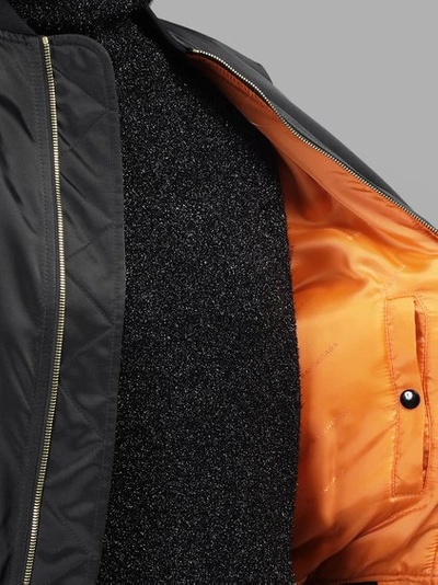 Shop Balenciaga Women's Black And Orange Reversible Bomber Jacket