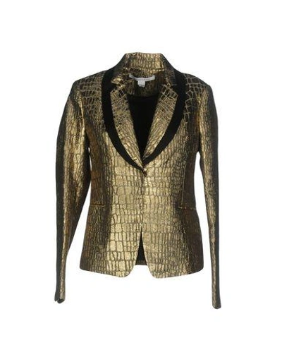 Shop Diane Von Furstenberg Blazer In Gold