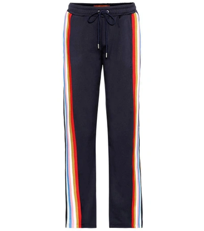 Shop Alexa Chung Striped Jersey Trackpants In Eavy