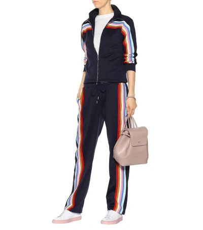 Shop Alexa Chung Striped Jersey Trackpants In Eavy