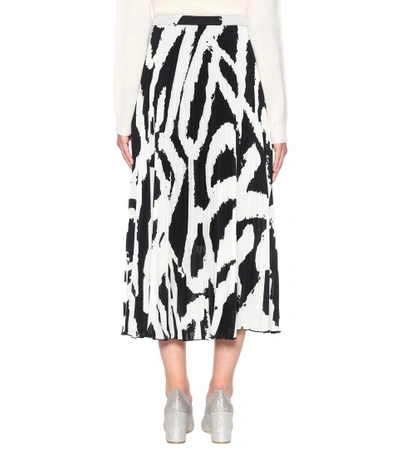 Shop Proenza Schouler Printed Plissé Midi Skirt In Black