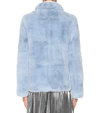 Shop Yves Salomon Fur Jacket In Blue