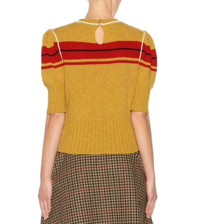 Shop Miu Miu Striped Virgin Wool Sweater