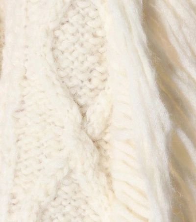 Shop Philosophy Di Lorenzo Serafini Fringe Cable-knit Sweater In Ivory