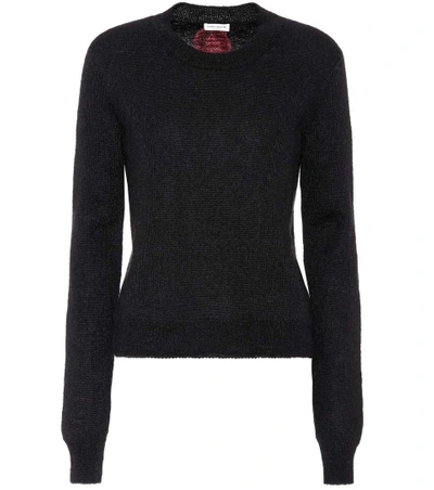 Shop Saint Laurent Flamingo Mohair-blend Sweater In Black