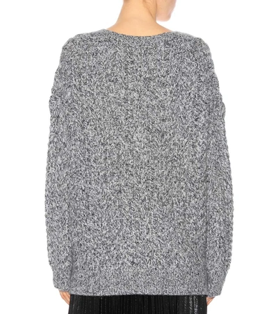 Shop Vince Marled Wool-blend Sweater In Lt Grey Llack