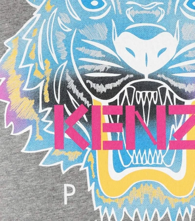 Shop Kenzo Printed Cotton T-shirt In Dove Grey