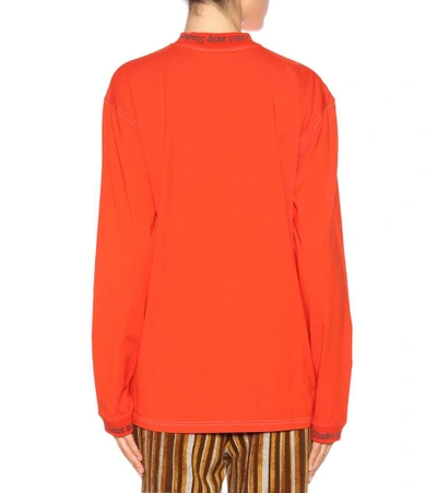 Shop Acne Studios Greta Long-sleeved Cotton Shirt In Rust Red