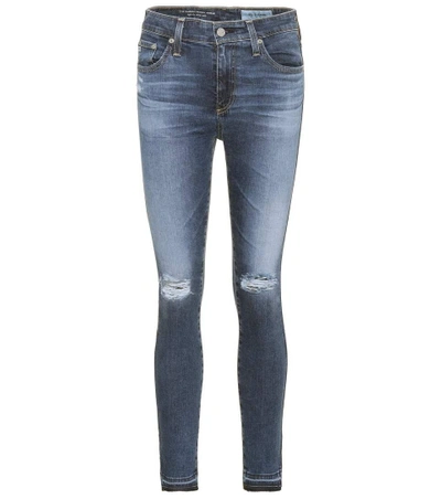 Shop Ag Farrah Cropped Skinny Jeans In Blue