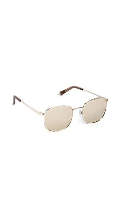 Shop Le Specs Neptune Sunglasses In Gold/gold Revo