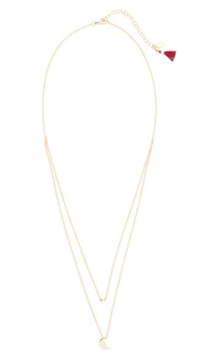 Shop Shashi Luna Necklace In Yellow Gold