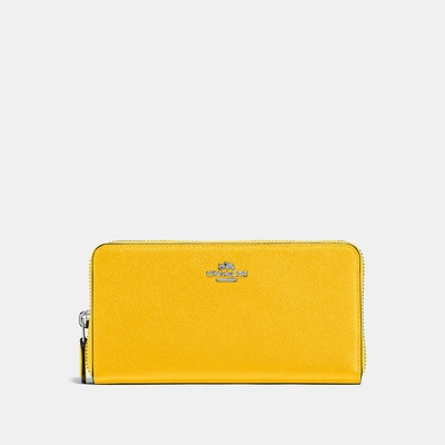 Shop Coach Accordion Zip Wallet In Sv/yellow