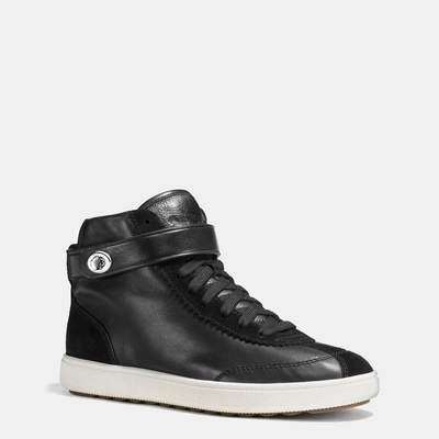 Shop Coach C213 High Top Sneaker - Women's In Black/black