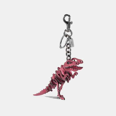 Shop Coach Small Rexy Bag Charm In Rouge/silver