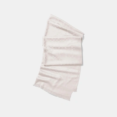 Shop Coach Signature Stole In Ivory