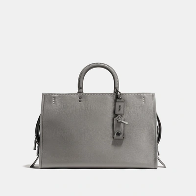 Shop Coach Rogue 39 In Glovetanned Pebble Leather In Heather Grey/black Copper