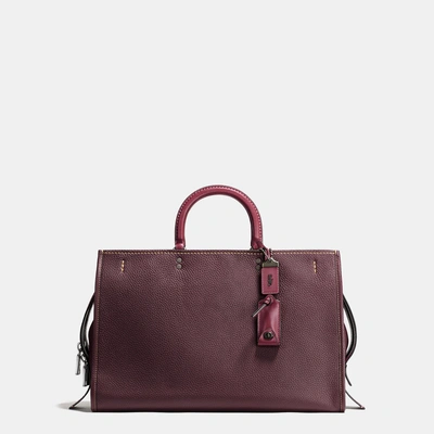 Coach Rogue 39 In Glovetanned Pebble Leather In Oxblood/black Copper |  ModeSens