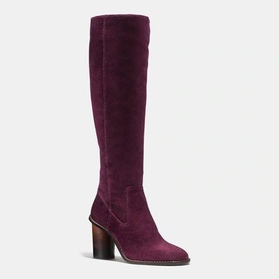 Coach Stiefel Mit Farbeffekt Am Absatz - Size 10 B In Oxblood