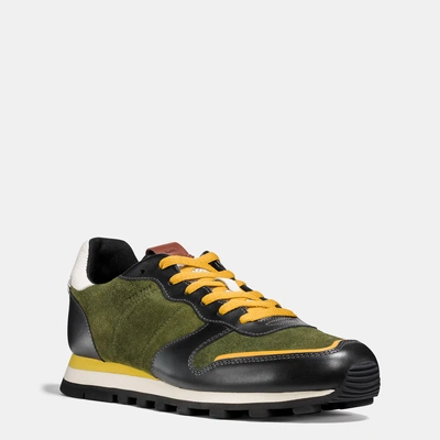 Shop Coach C118 In Hairy Suede And Leather - Men's In Dark Olive/black/chalk