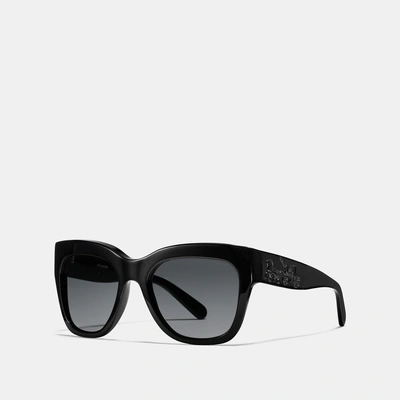 Shop Coach Horse And Carriage Square Sunglasses In Black
