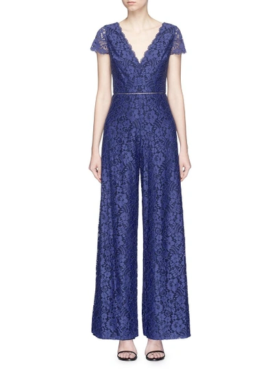 Shop Alice And Olivia 'miriam' Floral Lace Jumpsuit