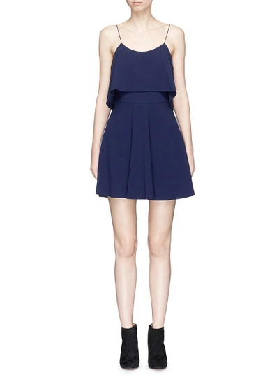 Shop Alice And Olivia 'kipp' Ruffle Overlay Crepe Dress