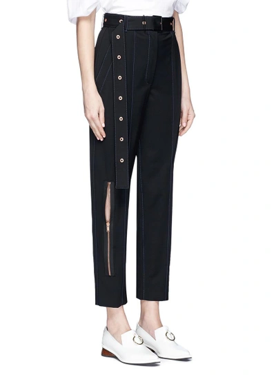 Shop Proenza Schouler Zip Virgin Wool Blend Cropped Suiting Pants