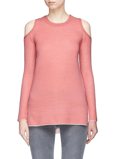 Shop Alice And Olivia 'wade' Cold Shoulder Cashmere-wool Sweater