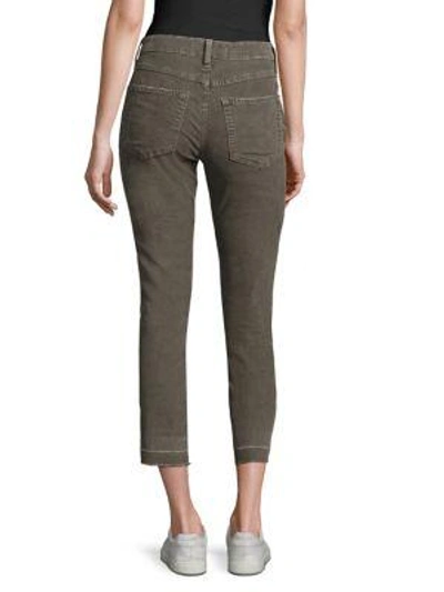 Shop Amo Mid-rise Ankle-length Jeans In Grey Green