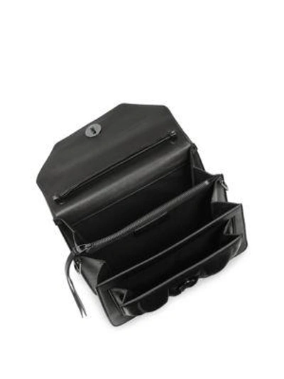 Shop Elena Ghisellini Eclipse Media Leather Shoulder Bag In Black