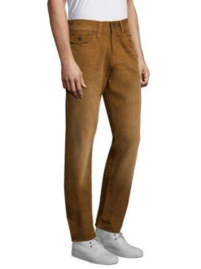 Shop True Religion Geno W Flap Slim Straight Jeans In Brown