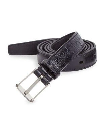 Shop Saint Laurent Men's Leather Belt In Nero