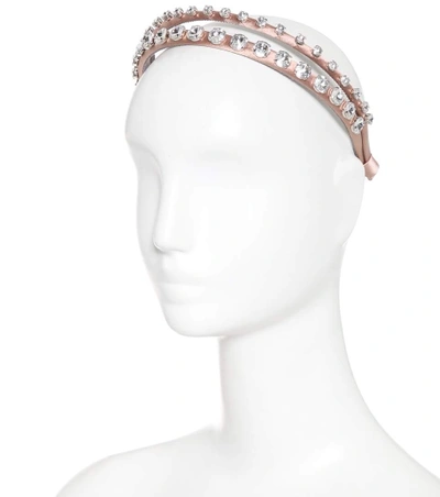 Shop Miu Miu Crystal-embellished Headband In Pink
