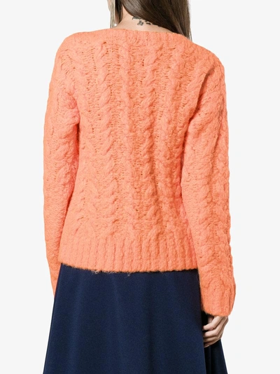 Shop Sies Marjan Cable Knit Jumper In Yellow/orange