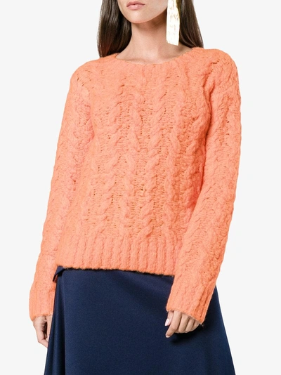 Shop Sies Marjan Cable Knit Jumper In Yellow/orange