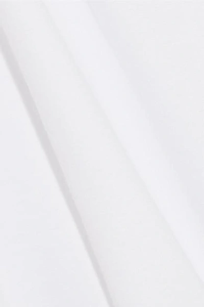 Shop Hanro Linnea Stretch-cotton Jersey Bodysuit In White