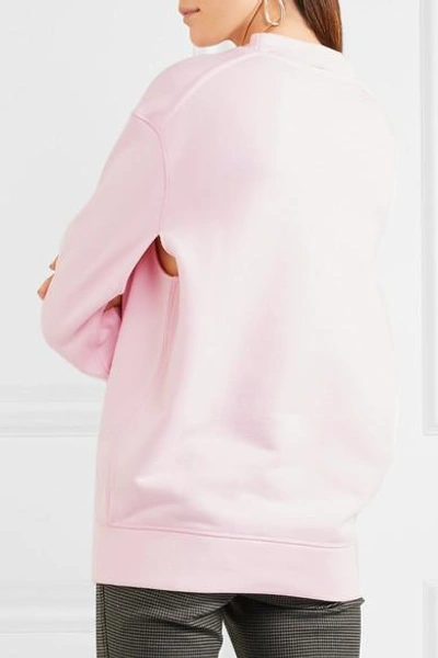 Shop Joseph Oversized Cutout Cotton-jersey Sweatshirt In Pink