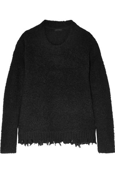 Shop Atm Anthony Thomas Melillo Frayed Bouclé Sweater