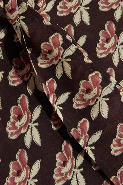 Shop M.i.h. Jeans Twigs Floral-print Silk Crepe De Chine Shirt In Black
