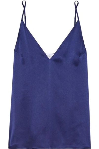 Shop Cami Nyc The Olivia Silk-charmeuse Camisole In Indigo