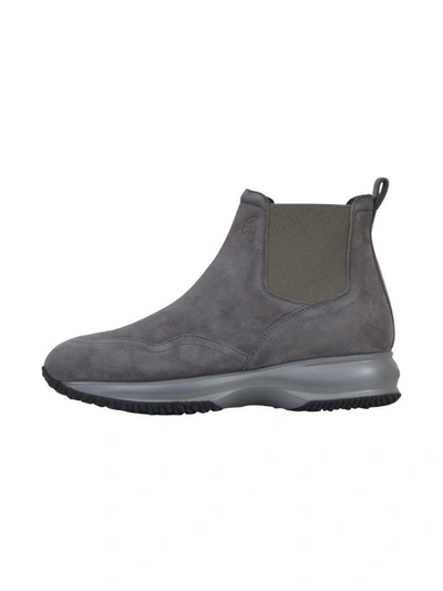 Shop Hogan 2cm Suede Boots In Grey