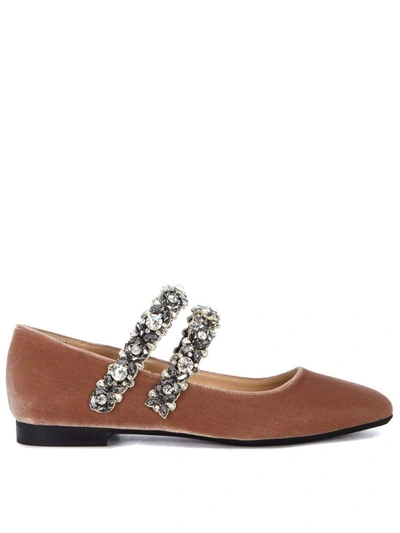 Shop N°21 N&deg;21 Pink Satin Flat Shoes And Crystals On The Ankle Straps In Rosa