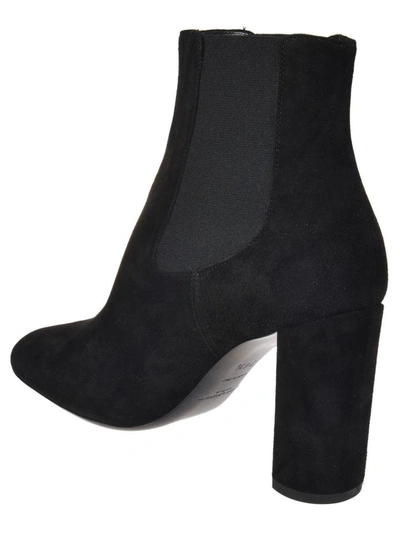 Shop Saint Laurent Cashmere Ankle Boots In Black
