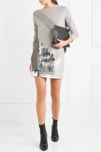 Shop Proenza Schouler Metallic Textured-leather Mini Skirt